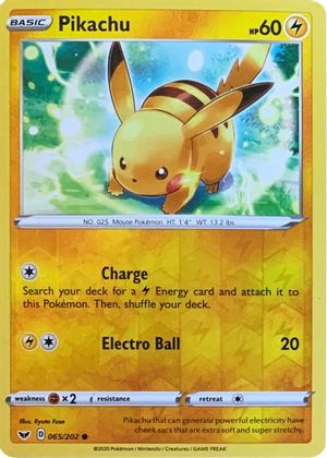 Pikachu (065/202) (Reverse Cosmos Holo) [Sword &amp; Shield: Base Set] 