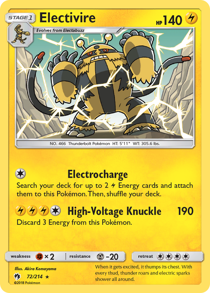 Electivire (72/214) [Sun &amp; Moon: Lost Thunder] 