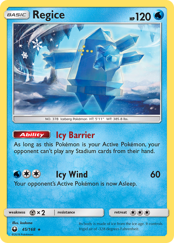 Regice (45/168) [Sun &amp; Moon: Celestial Storm] 