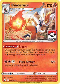 Cinderace (034/202) (League Promo) [Sword &amp; Shield: Base Set] 