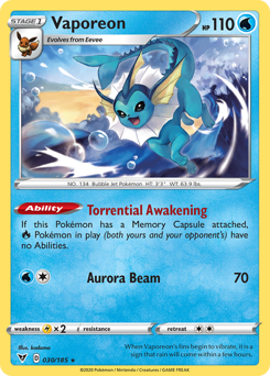 Vaporeon (030/185) [Sword &amp; Shield: Vivid Voltage] 