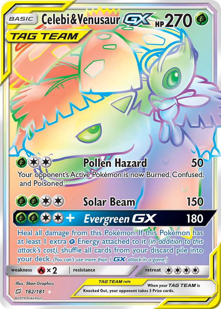 Celebi &amp; Venusaur GX (182/181) [Sun &amp; Moon: Team Up] 