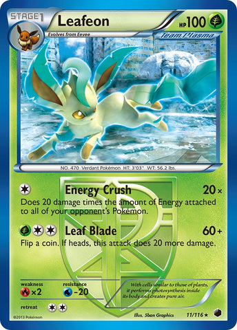 Leafeon (11/116) (Theme Deck Exclusive) [Black &amp; White: Plasma Freeze] 