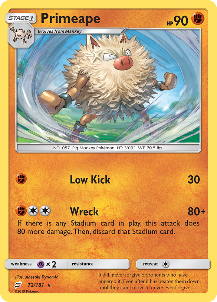 Primeape (72/181) [Sun &amp; Moon: Team Up] 