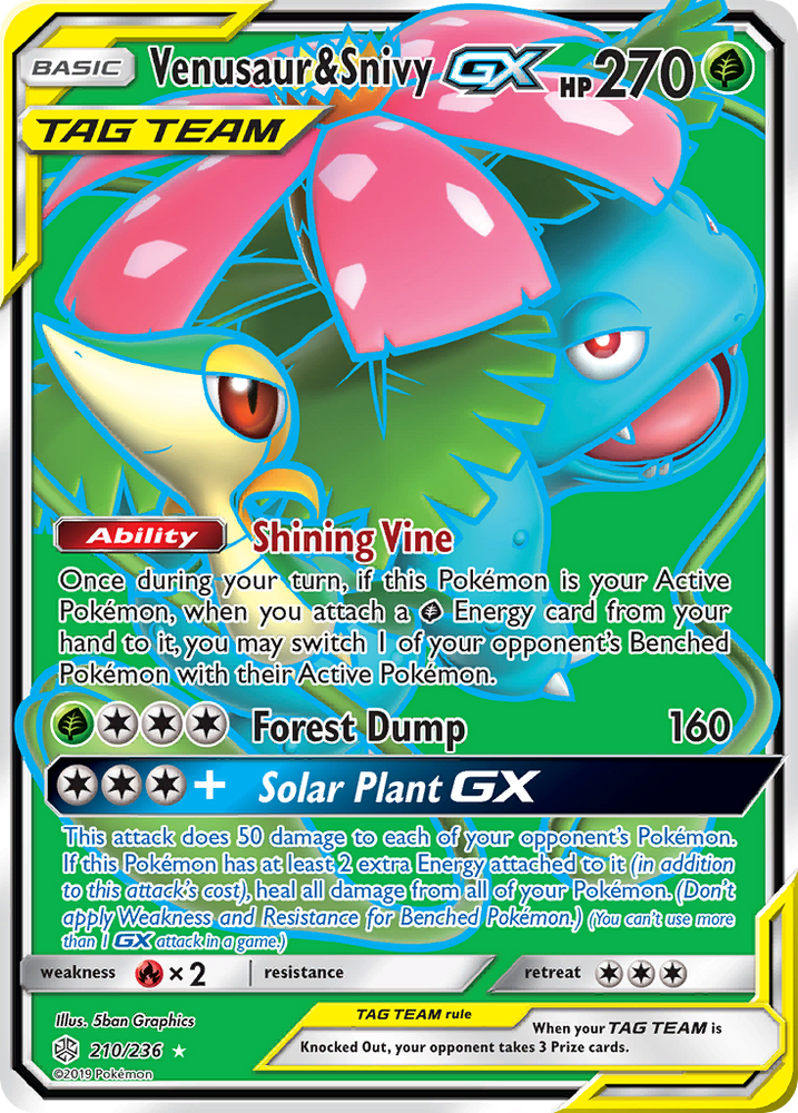 Venusaur &amp; Snivy GX (210/236) [Sun &amp; Moon: Cosmic Eclipse] 