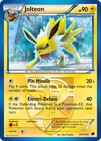 Jolteon (34/116) [Black &amp; White: Plasma Freeze] 