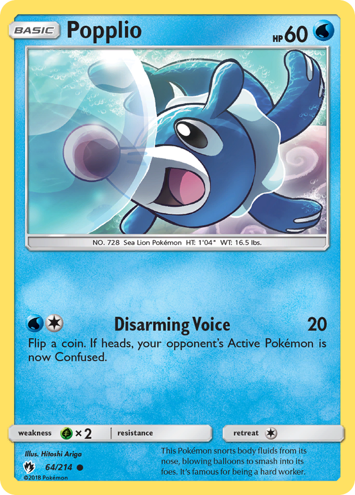 Popplio (64/214) [Sun &amp; Moon: Lost Thunder] 