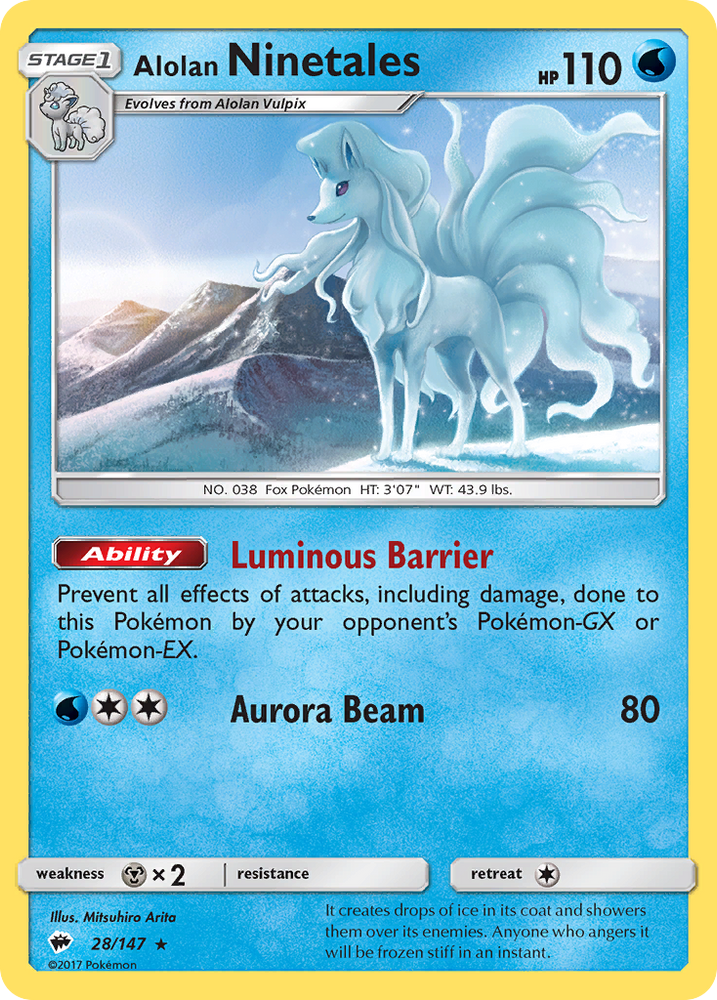 Alolan Ninetales (28/147) [Sun &amp; Moon: Burning Shadows] 