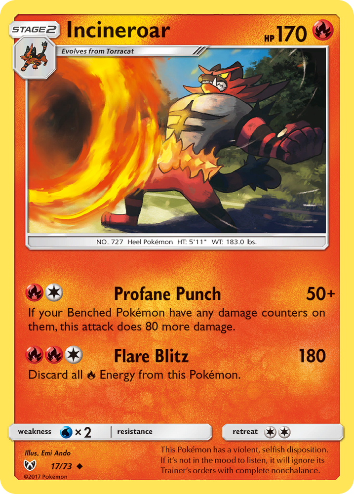 Incineroar (17/73) [Sun &amp; Moon: Shining Legends] 