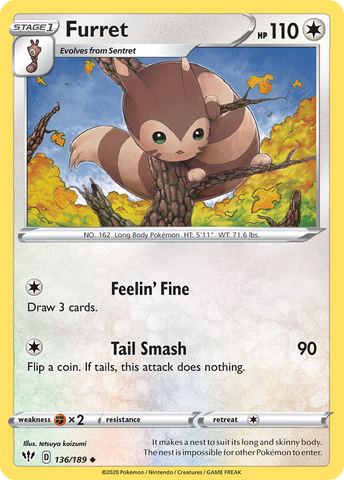 Furret (136/189) [Sword & Shield: Darkness Ablaze]