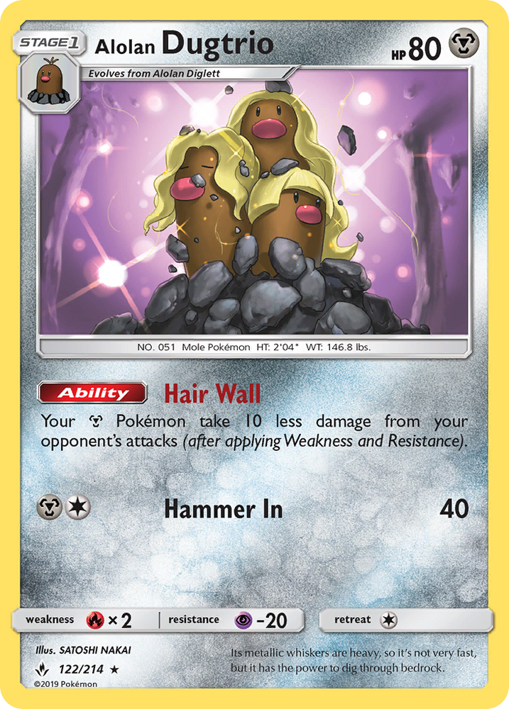 Alolan Dugtrio (122/214) [Sun &amp; Moon: Unbroken Bonds] 