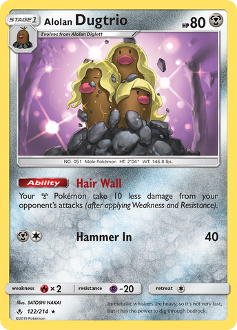 Alolan Dugtrio (122/214) [Sun &amp; Moon: Unbroken Bonds] 