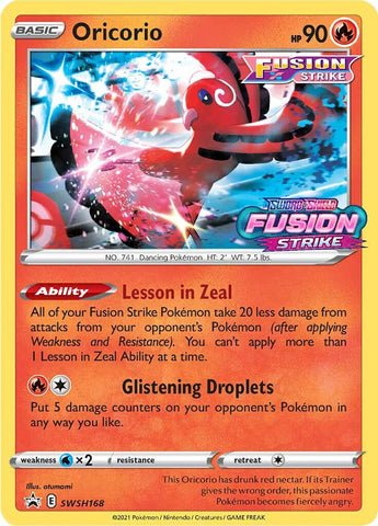 Oricorio (SWSH168) (Prerelease Promo) [Sword &amp; Shield: Black Star Promos] 