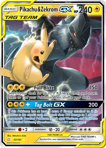 Pikachu &amp; Zekrom GX (33/181) [Sun &amp; Moon: Team Up] 