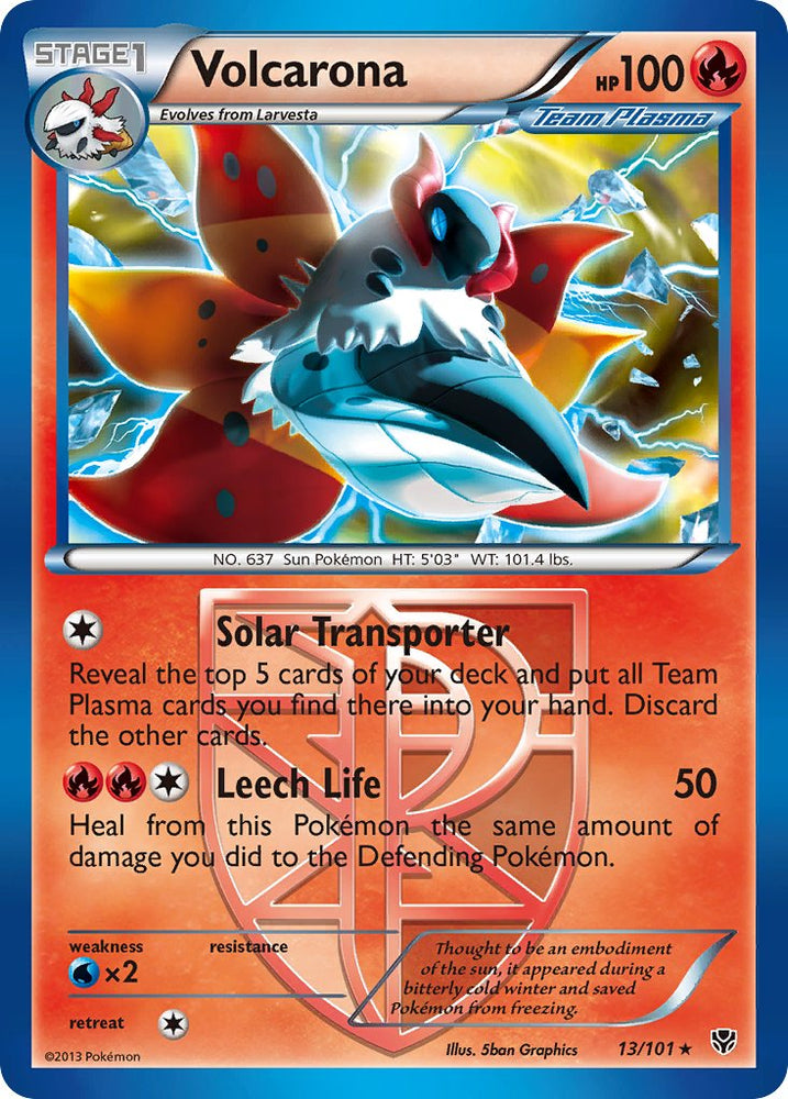 Volcarona (13/101) (Theme Deck Exclusive) [Black &amp; White: Plasma Blast] 