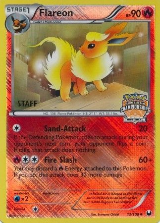 Flareon (12/108) (Regional Championship 2013 Promo Staff) [Black &amp; White: Dark Explorers] 