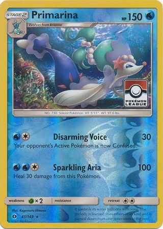 Primarina (41/149) (League Promo) [Sun &amp; Moon: Base Set] 