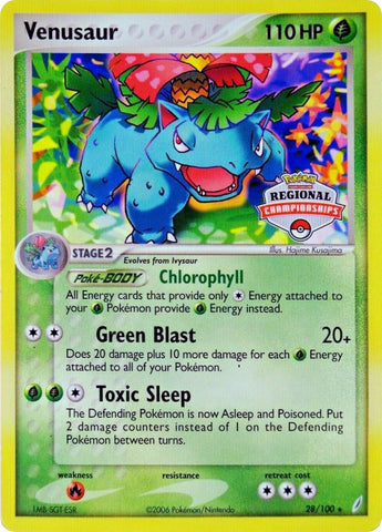 Venusaur (28/100) (Regional Championship Promo) [EX: Crystal Guardians]