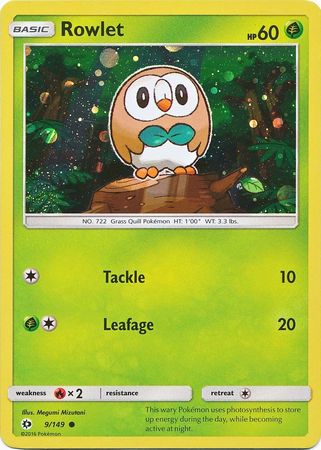 Rowlet (9/149) (Cosmos Holo) [Sun &amp; Moon: Base Set] 