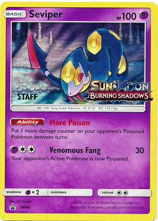 Seviper (SM46) (Staff Prerelease Promo) [Sun &amp; Moon: Black Star Promos] 