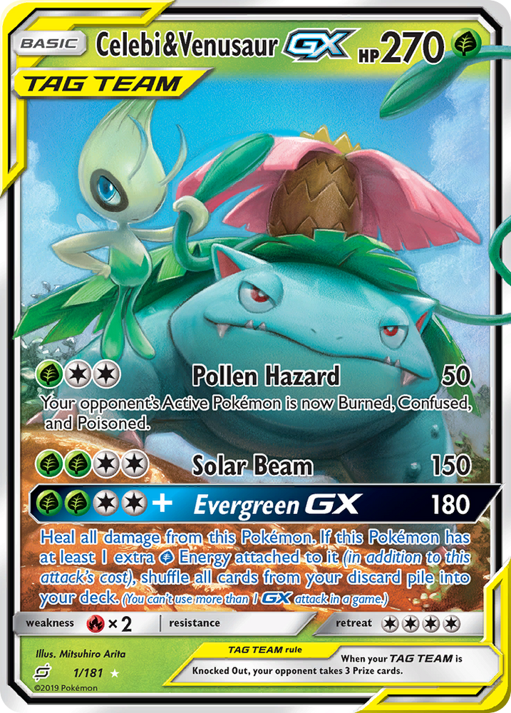 Celebi &amp; Venusaur GX (1/181) [Sun &amp; Moon: Team Up] 