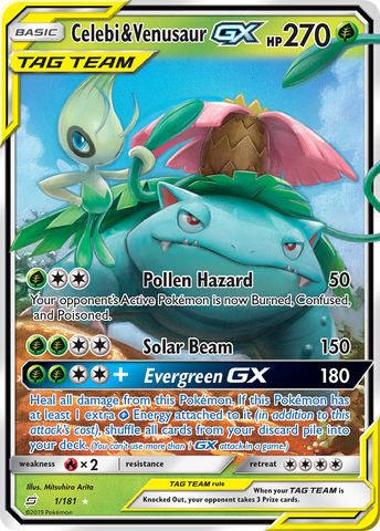 Celebi &amp; Venusaur GX (1/181) [Sun &amp; Moon: Team Up] 