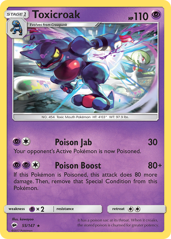 Toxicroak (55/147) [Sun &amp; Moon: Burning Shadows] 