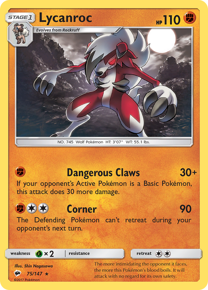 Lycanroc (75/147) [Sun &amp; Moon: Burning Shadows] 