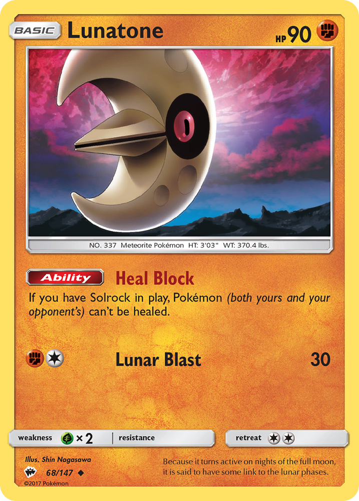 Lunatone (68/147) [Sun & Moon: Burning Shadows]