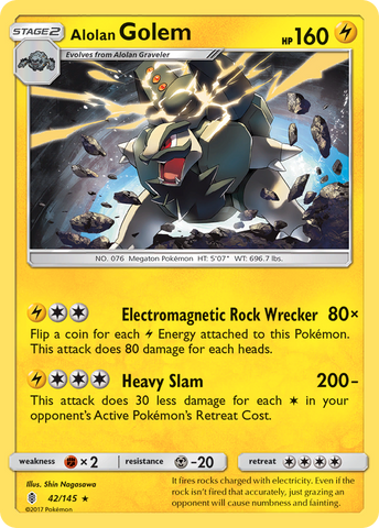 Alolan Golem (42/145) [Sun &amp; Moon: Guardians Rising] 