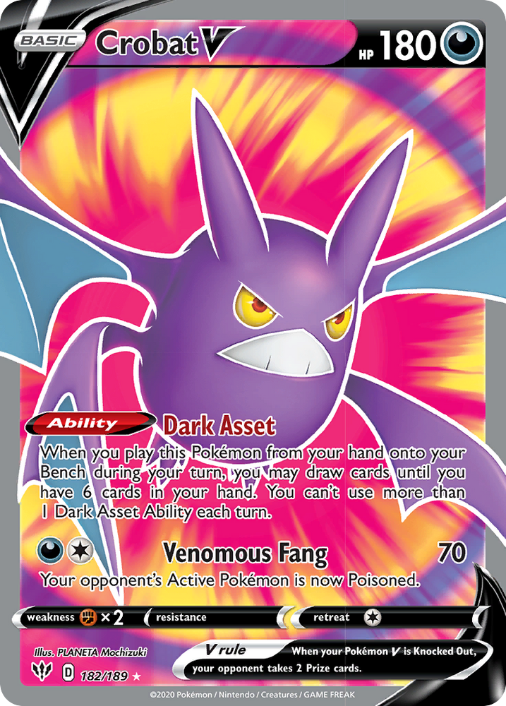 Crobat V (182/189) [Sword &amp; Shield: Darkness Ablaze] 