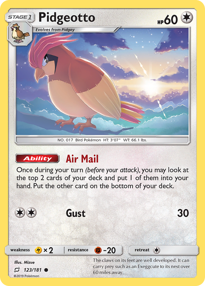 Pidgeotto (123/181) [Sun &amp; Moon: Team Up] 