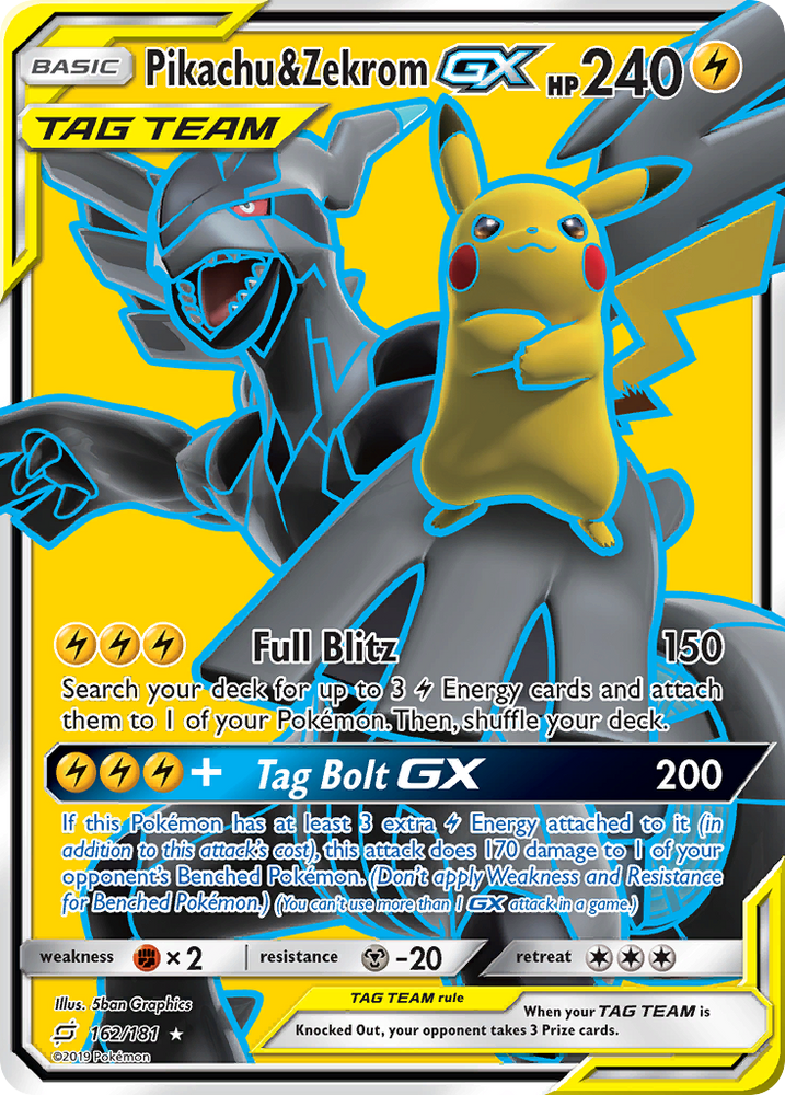 Pikachu &amp; Zekrom GX (162/181) [Sun &amp; Moon: Team Up] 