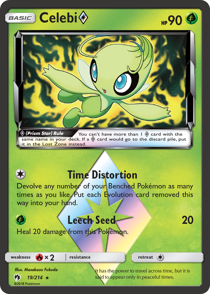 Celebi (19/214) (Prism Star) [Sun &amp; Moon: Lost Thunder] 