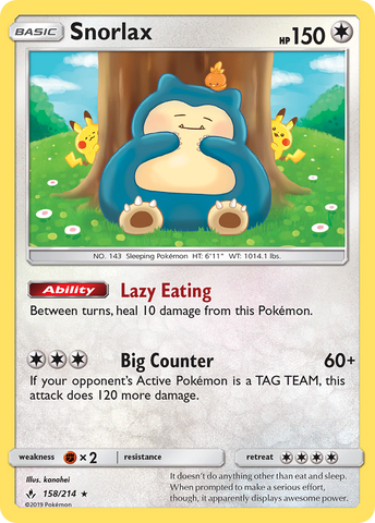 Snorlax (158/214) [Sun &amp; Moon: Unbroken Bonds] 