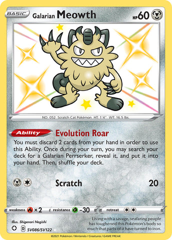 Galarian Meowth (SV086/SV122) [Sword &amp; Shield: Shining Fates] 