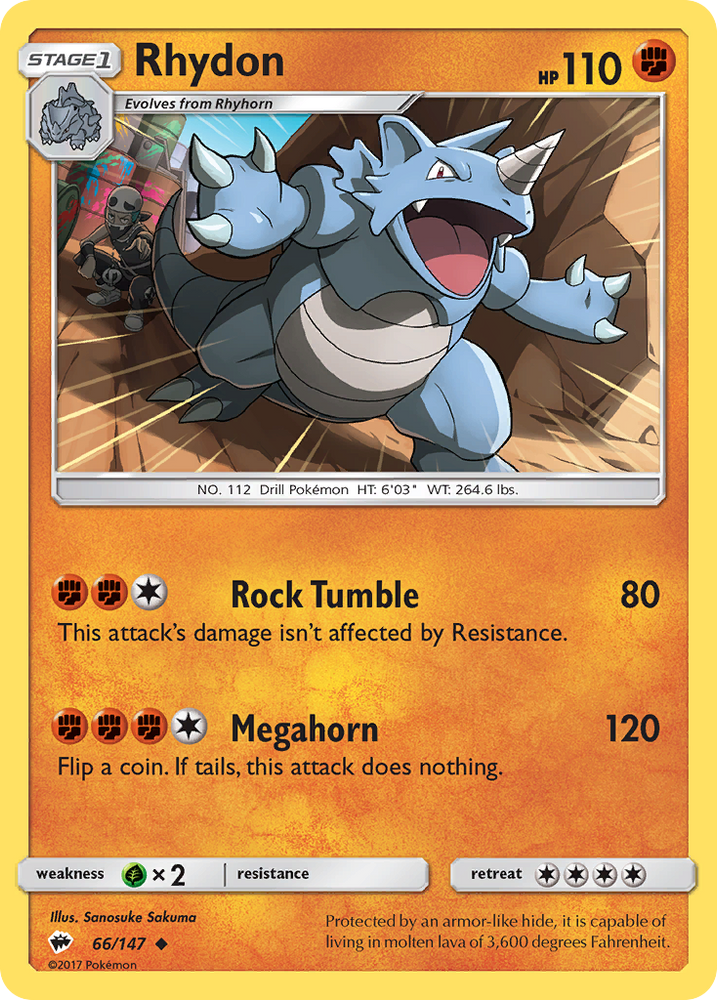 Rhydon (66/147) [Sun &amp; Moon: Burning Shadows] 