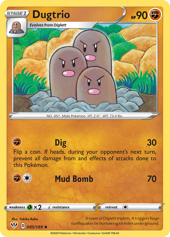 Dugtrio (085/189) [Sword &amp; Shield: Darkness Ablaze] 