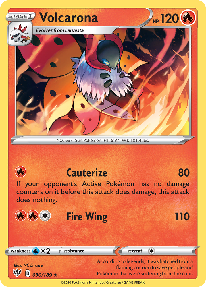 Volcarona (030/189) [Sword &amp; Shield: Darkness Ablaze] 