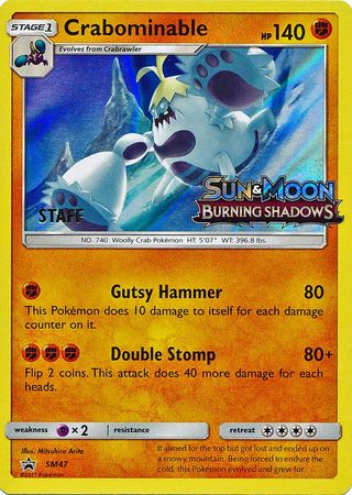 Crabominable (SM47) (Staff Prerelease Promo) [Sun &amp; Moon: Black Star Promos] 