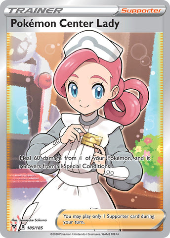 Pokemon Center Lady (185/185) [Sword &amp; Shield: Vivid Voltage] 