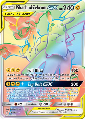 Pikachu &amp; Zekrom GX (184/181) [Sun &amp; Moon: Team Up] 