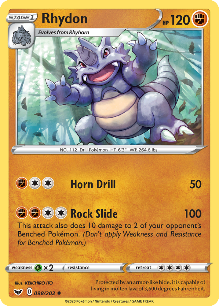 Rhydon (098/202) [Sword &amp; Shield: Base Set] 