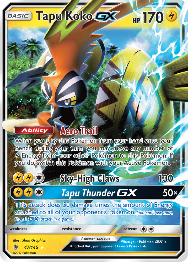 Tapu Koko GX (47/145) [Sun &amp; Moon: Guardians Rising] 