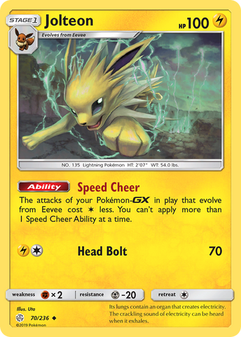 Jolteon (70/236) [Sun &amp; Moon: Cosmic Eclipse] 