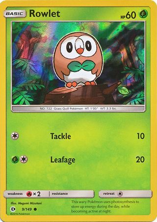 Rowlet (9/149) (Water Web Holo) [Sun &amp; Moon: Base Set] 