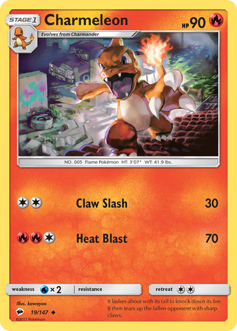 Charmeleon (19/147) [Sun &amp; Moon: Burning Shadows] 